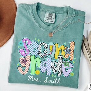 Comfort Colors® Second Grade Teacher Shirt Custom 2nd Grade Teacher Name T-Shirt Back to School Shirt Elementary Teacher Appreciation Gift