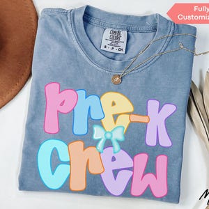 Comfort Colors® Pre-k Crew Shirt Pre-K Teacher Shirt Preschool Teacher Team Tshirt PreK T-Shirt Pre-K Squad Shirt Pre K Shirt Back to School