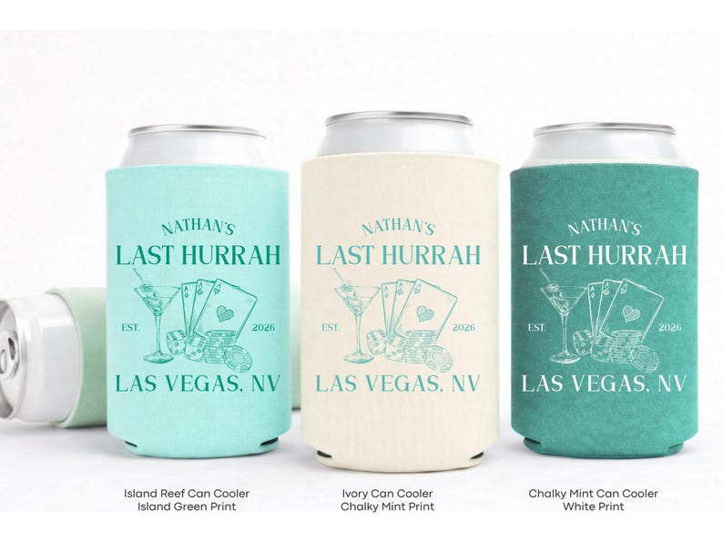 Groomsmen casino party drink sleeve.