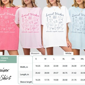 Comfort Colors® Schulsozialarbeiter-Shirt, Blumensozialarbeit-Shirt, Lcsw-Geschenk, Lmsw-Geschenk, MSW LSW-Shirt Fürsprecher-Unterstützung empower T-Stück Bild 2