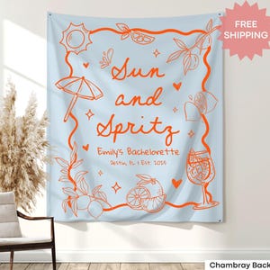 Spritz Bachelorette photo banner made for destination bach weekends, bride-to-be setups, and girls trip backdrops.