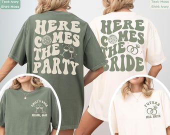 Custom Retro Bachelorette Shirts Here Comes The Bride Shirt Disco Bachelorette Party Shirt Luxury Bachelorette Merch Bridesmaid Gifts