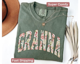 Floral Granna Shirt Comfort Colors® Granna Tshirt Granna Gift Granna T-Shirt Mothers Day Gift For Granna Grandma Tee Granna Christmas