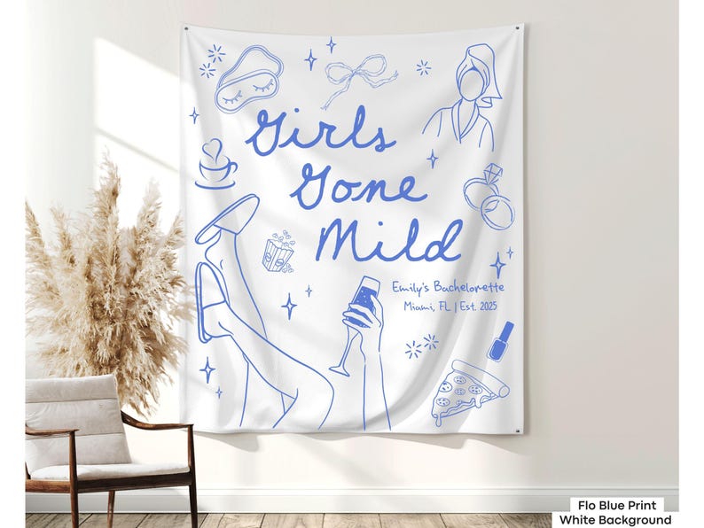 Celebrate with a cozy spa or slumber party-themed bachelorette using this Girls Gone Mild banner, perfect for a chill getaway.