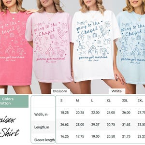 Personalisiertes „Zukünftige Frau“-Shirt von Comfort Colors® – Auf dem Weg zur Kapelle – Wir heiraten! Rundhalsausschnitt – Geschenk für frisch Verlobte – Junggesellinnenabschied – Braut in spe Bild 3