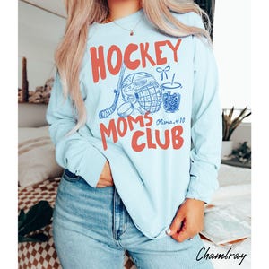 Comfort Colors® Hockey Moms Club Shirt, Personalized Player Name Number Hockey Mama Shirt, Game Day Team Mom Tshirt, Sports Mom Graphic Tee image 14