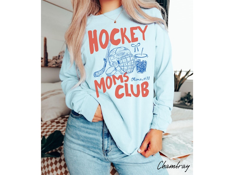 Comfort Colors® Hockey Moms Club Shirt, Personalized Player Name Number Hockey Mama Shirt, Game Day Team Mom Tshirt, Sports Mom Graphic Tee image 14