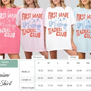 Comfort Colors® Personalized First Grade Teacher Shirt, First Grade Teachers Club TShirt, Custom 1st Grade Teacher T-Shirt Back To School image 3