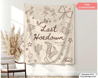 Last Hoedown Bachelorette Banner Decor Custom Last Rodeo Bach Photo Backdrop Cowgirl Bachelorette Party Tapestry Sign Austin Texas Nashville