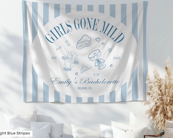 Girls Gone Mild Banner Custom Spa Bachelorette Party Decor Personalized Bachelorette Movie Night Tapestry Girls Trip Weekend Photo Backdrop