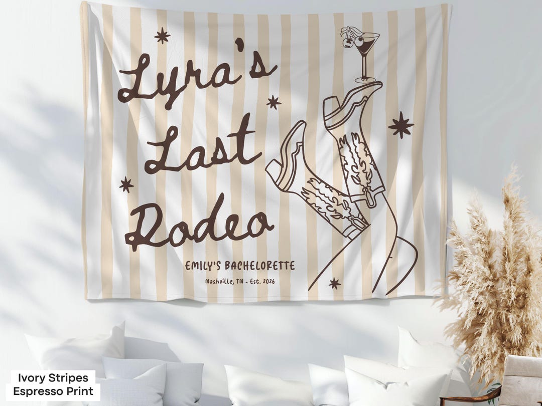 Personalized Western Cowgirl Bachelorette Tapestry Sign, Last Rodeo ...
