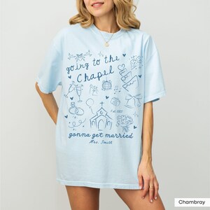 Custom Gonna Get Married t-shirt designed for the future Mrs. A stylish and cozy engagement gift or pre-wedding outfit.