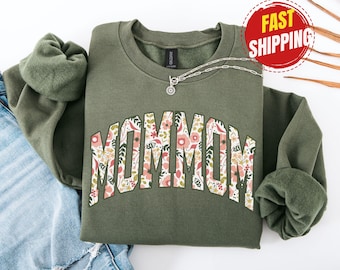 Floral Mommom Sweatshirt Christmas Mom Gift Mommom Crewneck Mothers Day Gift Grandma Christmas Gift For Mommom Sweater baby announcement