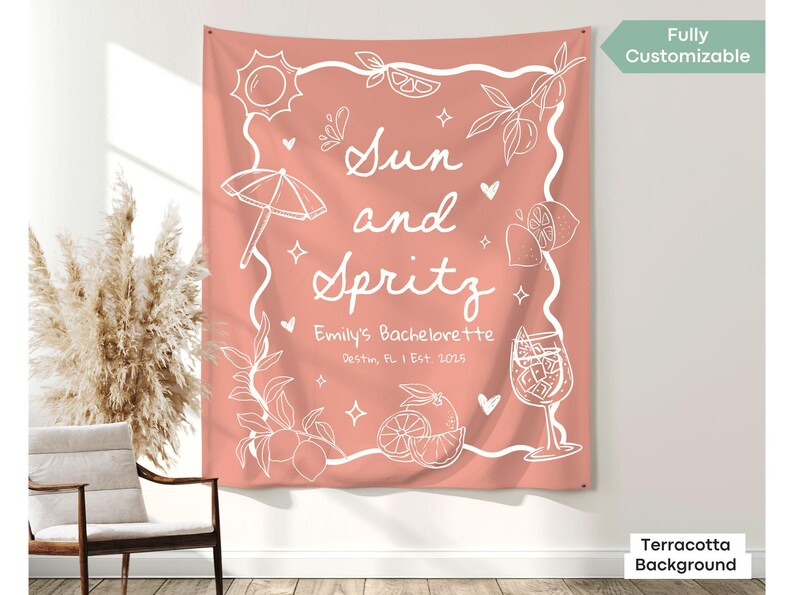 Aperol hen do party sign for personalized bachelorette events, featuring beachy details, citrus charm, and spritz celebration themes.
