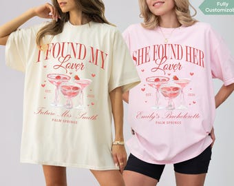 She Found Her Lover Bachelorette Comfort Colors® Shirt, Custom Bachelorette Tshirt, Bridesmaid Gift Pink Bow Bridal Party Matching Outfit