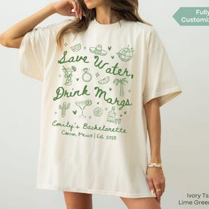 Save Water Drink Margs Matrimony Bachelorette Shirts Personalized Final Fiesta Mexico Bachelorette TShirt Custom Margaritas Bridal Party Tee