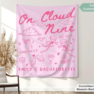 Celestial-themed bridal party sign with personalized text, designed for elegant photo ops and bach weekend lounges.