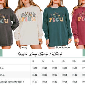 a women's long sleeve t - shirt sizes chart