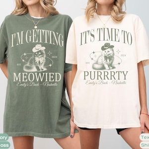 Custom Cat Bachelorette Party Shirts, Cat Themed Bachelorette Shirt, Getting Meowied Cat Bachelorette Trip, Cat Bride Tee, Bridal Party Gift