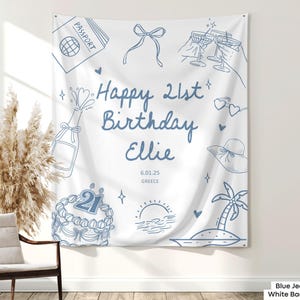Custom Name 21st Birthday Banner Sign Personalized Beach Themed 21 Birthday Tapestry Twenty First Birthday Party Photo Backdrop Born In 2004