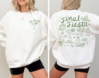 Final Fiesta Bachelorette Sweatshirt Custom Margs And Matrimony Shirt Mexico Bachelorette Crewneck Tequila Luxury Merch Beach Bridal Party
