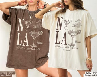 Personalized Nola Bachelorette Comfort Colors® Shirt, Custom New Orleans Bachelorette Party TShirt, Mardi Gras Bach Louisiana Girl Trip Tees