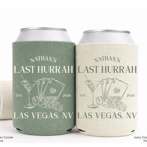 Poker themed bachelor party koozie.