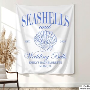 A must-have for any coastal bride, this Custom Bach Tapestry is the perfect backdrop for capturing memories at a beach bachelorette or tropical getaway.