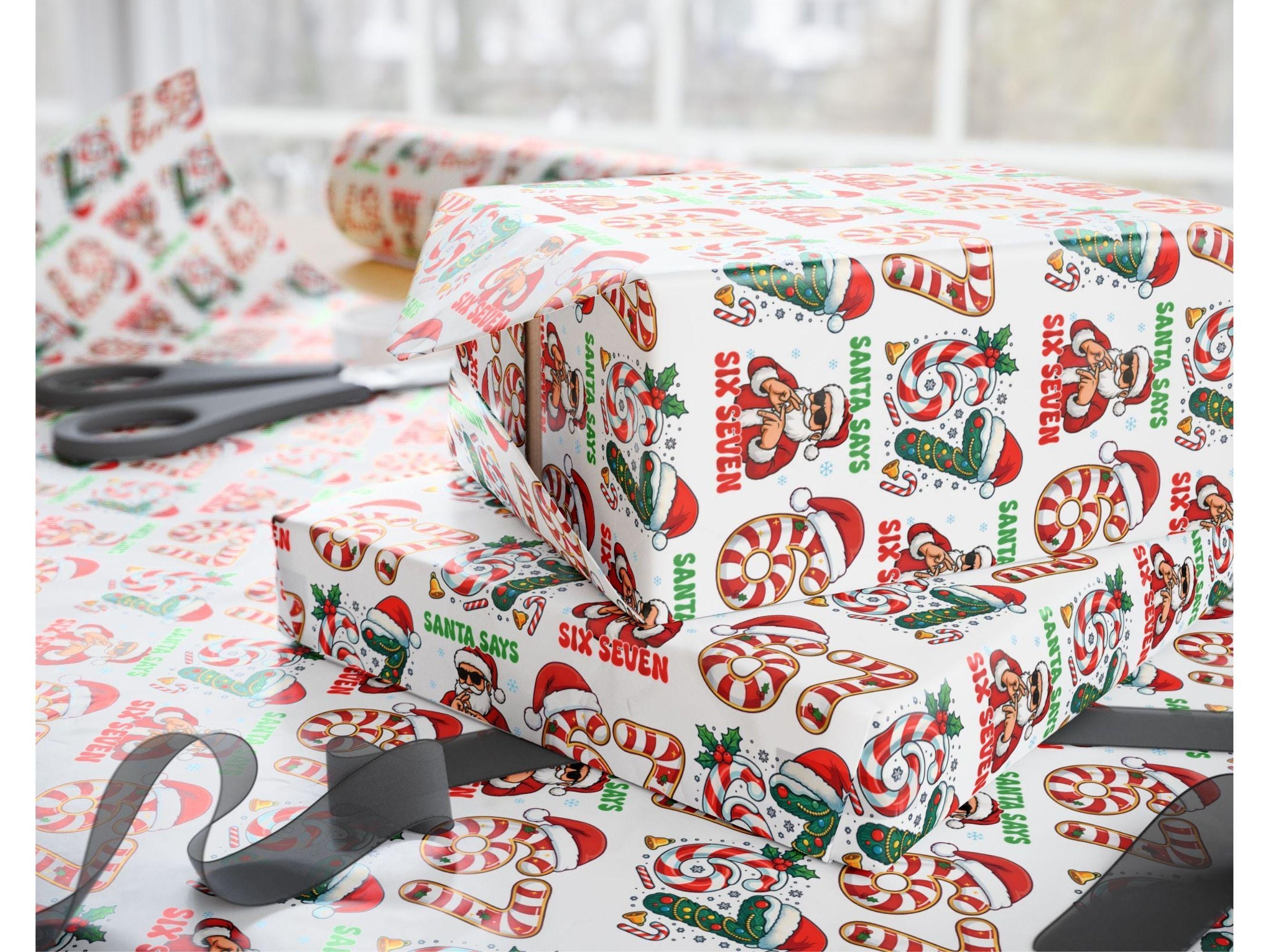 Chrstmas Santa 2024 Gft Wrappng Papers, Pnk Santa Gft Wrappng