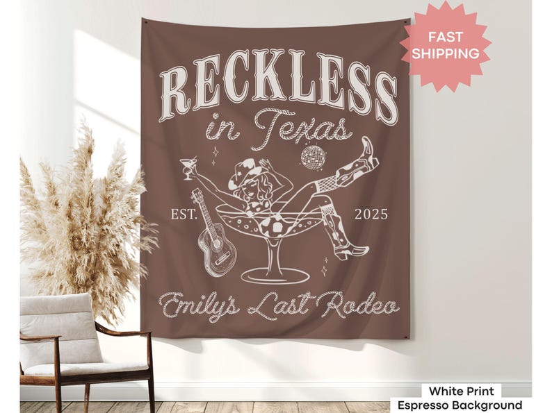 Texas bachelorette party banner for bridal showers, bach lounges, or personalized cowgirl decor.