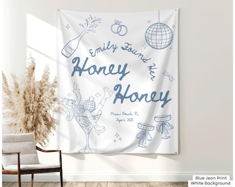 She Found Her Honey Honey Bachelorette Party Banner Decor Custom Disco Bachelorette Tapestry Disco Bridal Shower Sign Bride Photo Backdrop