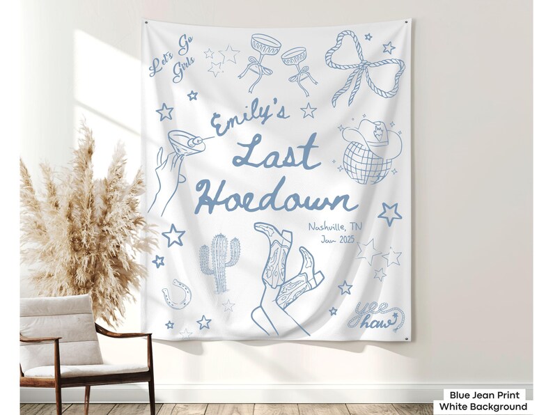 Rodeo bachelorette party sign for doodle brides, desert destinations, or fringe-filled Last Hoedown celebrations.