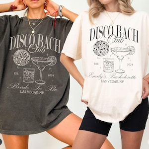 Camisetas personalizadas para despedida de soltera con temática disco, Camiseta personalizada para la última despedida de soltera con temática disco, Artículos de lujo para despedida de soltera, Regalos para la futura novia con temática disco