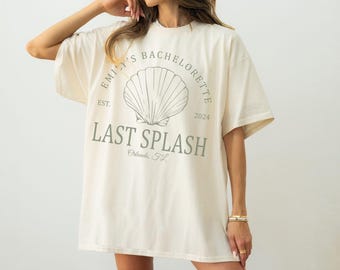 Personalized Last Splash Bachelorette Party Shirt Shell Mermaid Bachelorette Shirt Pool Bachelorette Tshirt Coastal Bridal Party Shirt Beach