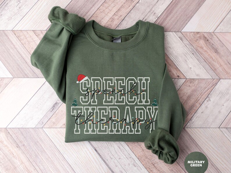 Speech Therapy Christmas Sweatshirt, Christmas Speech Therapist