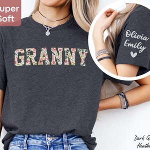 Personalized Granny Sweatshirt with Kid Name on Sleeve, Customized Granny Est Shirt Christmas Grandma Shirt Granny Mothers Day Gift image 6