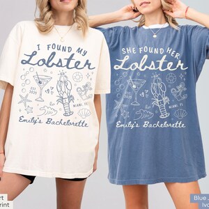 Comfort Colors® She Found Her Lobster Bachelorette Shirt Custom Maine Bachelorette Party T-shirt Coastal Fishing Bach Shirt Caught Up in Love