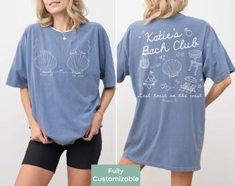 Custom Beach Bach Club Bachelorette Shirt Last Toast on The Coast Bachelorette Personalized Seashell Bachelorette Coastal Bach Party Tshirt