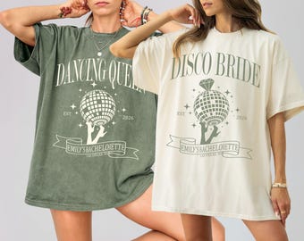 Custom Last Disco Bachelorette Party Shirt Comfort Colors®, Dancing Queen Tee, Personalized Disco Bride Bridesmaid Matching T-Shirt Abba Top