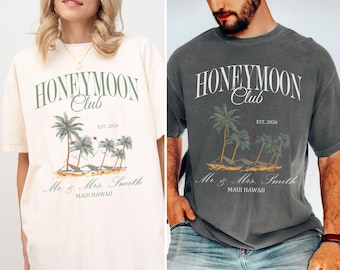 Mr and Mrs Shirts Comfort Colors®, Custom Couples Honeymoon Vacation T-Shirts, Just Married Shirt, Hubby Wifey TShirt Couple Matching Outfit