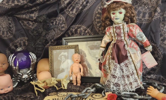 Hand Painted Vintage Cursed Doll - Etsy