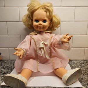 Vintage RARE FIND "Nancy Nonsense Pull Activated Talking Vinyl Doll 18"