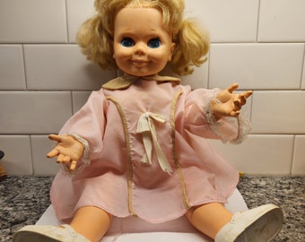 Vintage RARE FIND &quot;Nancy Nonsense Pull Activated Talking Vinyl Doll 18&quot;