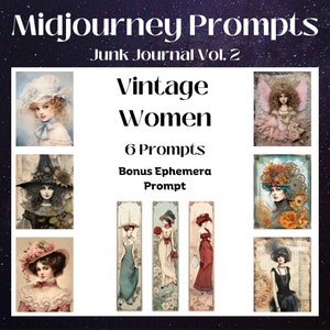 Prompt di Midjourney Pagine del diario indesiderato, Volume 2, Guida Ai, Prompt Ephemera, Prompt del diario, Midjourney V 5.1, Uso commerciale, Digitale