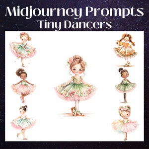 Podpowiedź Midjourney, Tiny Dancers, AI Arts, Clipart podpowiedzi Midjourney, Uroczy podpowiedź AI do tańca, Podpowiedź Clipart