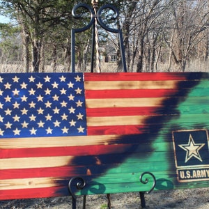 US Army American Wooden Flag