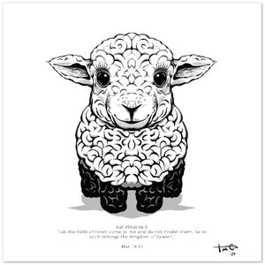 Nursery print Christian / Lamb / Christian / Nursery decor / babys room / nursery black and white decor