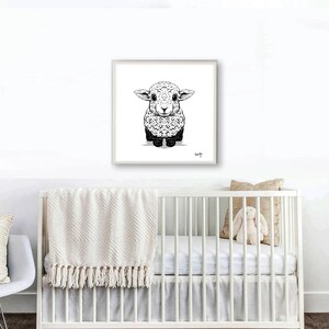 Nursery wall Art printable, Childrens decor, baby gift, Lamb Print, sheep, Digital Download, JPG