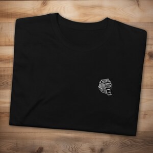 Bookshelf Embroidered T-Shirt Bookish Clothing Book Lover Gift Bookstagram Booktok Merch Bookworm Unisex Clothing