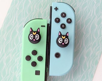 Cute Sailor Moon Luna Inspired Switch Thumb Grip Joycon Joystick Silicone Caps For Nintendo Switch/OLED/Lite - Gift Gaming Accessories